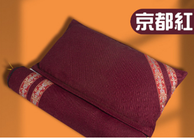 艾草頸枕 台灣填充艾絨 符合人體工學, 京都紅,艾絨頸枕簡易包裝, 1個