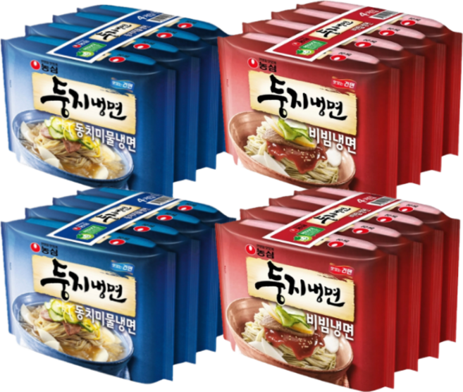 농심 둥지 비빔냉면 162g 4p x 2팩 + 둥지 동치미 물냉면 161g 4p x 2팩, 1세트