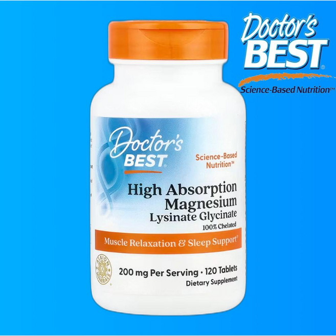 닥터스 베스트 고흡수 마그네슘 라이시네이트 글리시네이트 킬레이트 100mg 120정, 1개