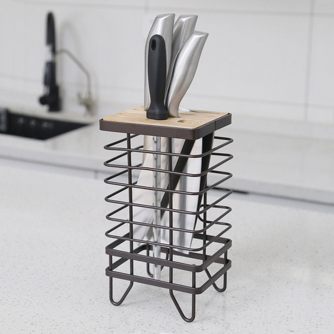 모나코올리브 망고너츠 프리미엄 철제 칼블럭 꽂이, 화이트, 1개