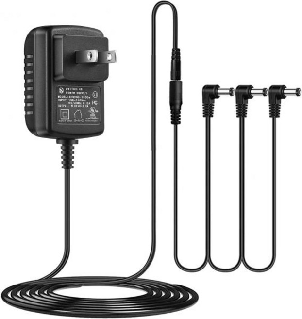 베링거 디지털 믹싱 콘솔 Security-01 UL 3방향 데이지 체인 케이블이 장착된 DC 9V 1A 기타 페달 전원 공급 장치 대부분의 이펙트 페달 팁 네거티브, 9V 1A + 3 ways daisy chain, 1개