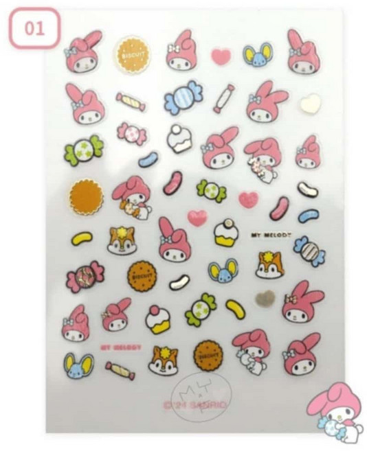 DofM 산리오 네일 스티커 셀프네일 발톱네일, 포차코_디저트