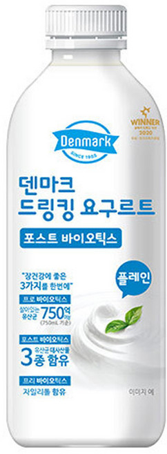 덴마크 드링킹요구르트 플레인 750mLx4병/대용량/무배, 4개, 750ml