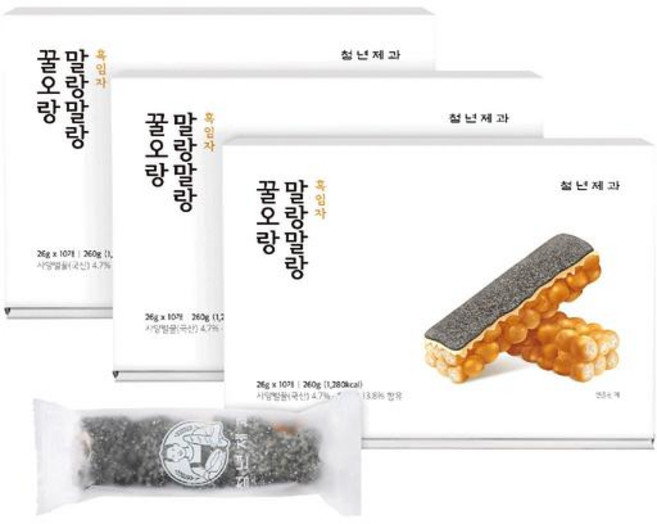 말랑말랑 꿀오랑 인절미 or 흑임자 780g (26g x 10 x 3pk) - 흑임자, 1개