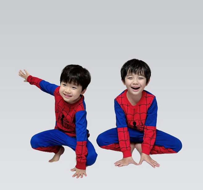 우주나라 WJ-5 어벤져스 히어로 홈웨어 남아 실내복 봄가을용 여름용 긴팔긴바지 반팔반바지