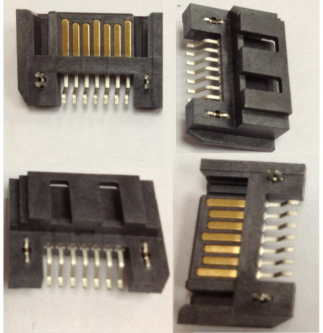 【IF】SATA 7pin 公 硬碟接頭 90度 SMD lock, 1個