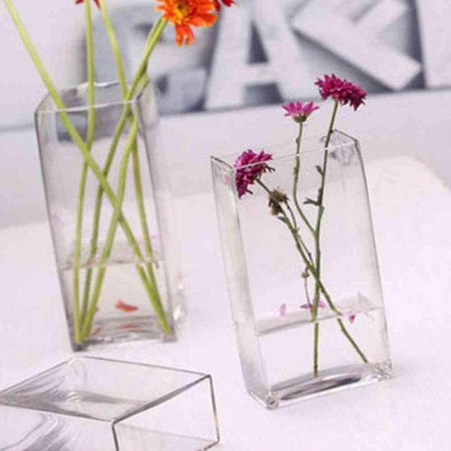 녕쭈 사각 화병 20x10x10cm 유리실린더