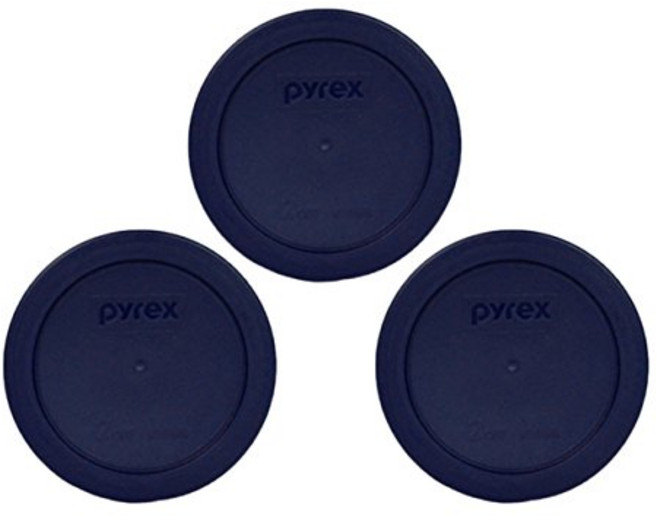파이렉스 블루 2컵 원형 보관 커버 #7200-PC 유리 그 Pyrex 7200-PC 2 Cup Blue Food Storage Replacement Lid (3-Pack) - M, 혼합색상, 1개