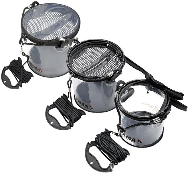 투명 두레박 SW-25 24cm 살림망 밑밥통 물고기통, 혼합색상