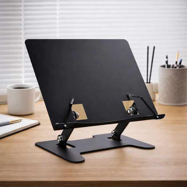 모루아 철제 180도 각도조절 독서대, 블랙