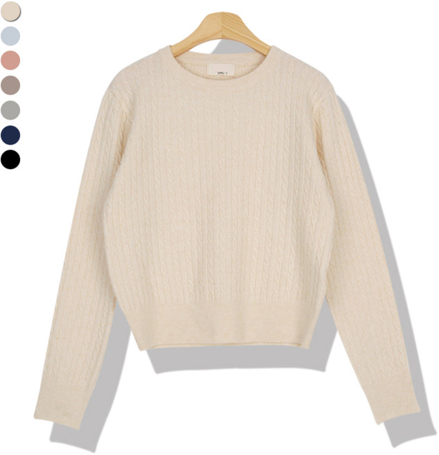 오마보이 여성용 베이비 파스텔 꽈배기 니트