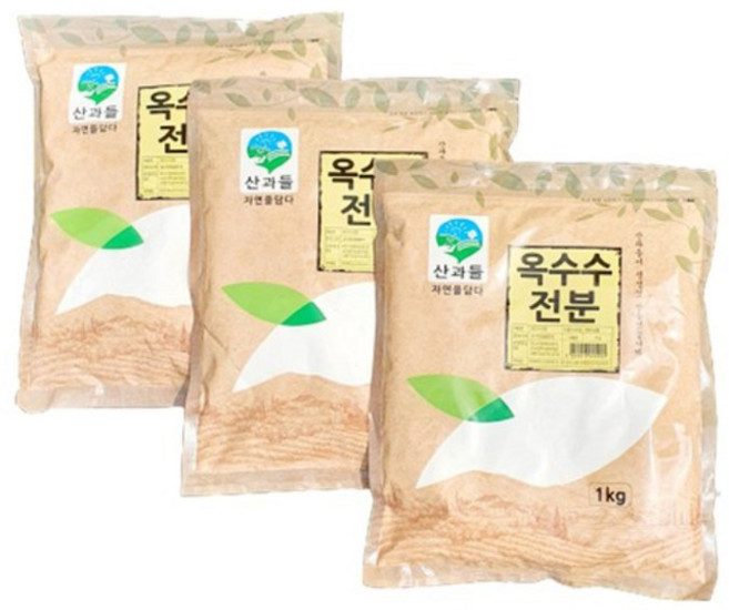 산과들 옥수수전분99% (옵션), 1kg, 3개