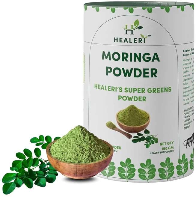 유기농 모링가 파우더 150g 순수 드럼스틱 잎 파우더 철분 칼슘 항산화 성분이 풍부한 천연 슈퍼푸드 에너지 해독 및 면역 강화 비건 글루텐 프리 아유르베다 식물성, 1개입, 2개 - 쿠팡