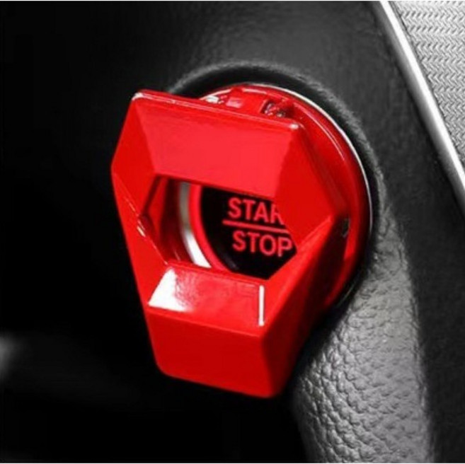 아망디에 차량용 시동버튼 자동차 점화버튼 장식 커버 차량 악세사리 자동차 인테리어 용품, 1개, 레드