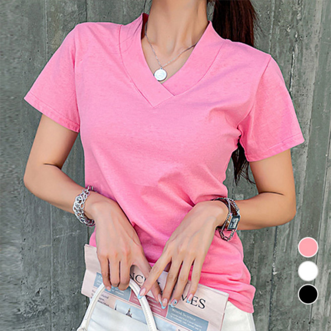 [나크21] (55~120) 기본아이템 브이넥 티셔츠 KO12-T-47