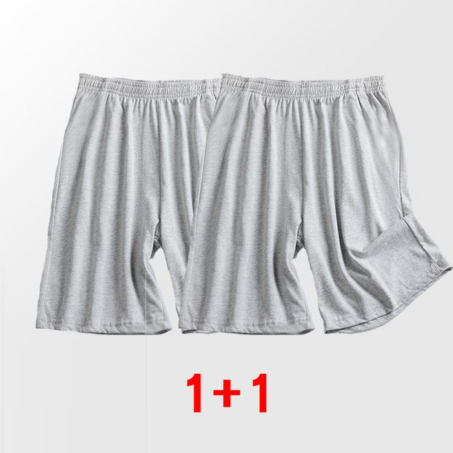 1+1 남성 잠옷 반바지 봄 여름 캐주얼 얇은 냉감 5부 와이드 파자마 바지 시원한 홈웨어 하의 빅사이즈 WMY