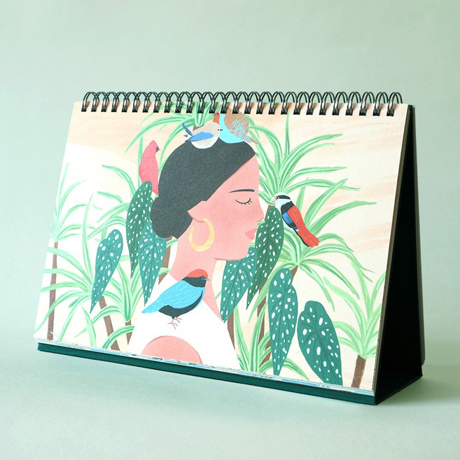 녹비 탁상형 만년 일러스트 캘린더 달력