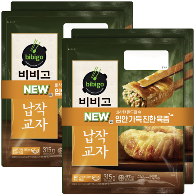 [신제품] 비비고 납작교자 315G 6봉지, 4개