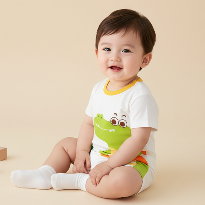 몽실이 디노베어 우주복 공룡 다이노 팬터 캐릭터 여름 썸머 아기 외출복 바디슈트