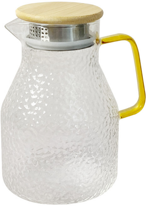 [백화점브랜드]이태리am 내열강화유리 해머톤 물병 주전자 물통 냉장고, 1200ml, 1개, 옐로우