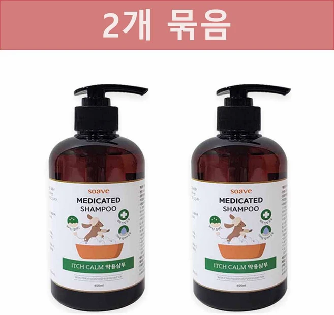 반려동물 보습 피부/ 진정 케어/ 가려움증 완화/ 약용 샴푸, 800ml, 1세트 - 쿠팡