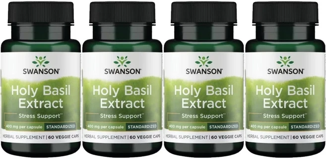 스완슨 홀리 바질 추출물 400mg 베지캡슐, 60정, 4개, 60정 - 쿠팡