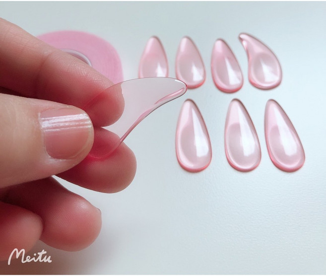 古箏指甲 古箏義甲（凹槽型）8片裝 水晶古箏指甲 透明/粉色 古箏搖指指甲, 1個, 大號