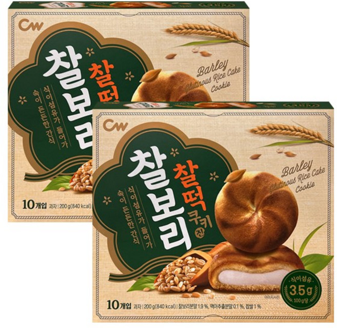청우식품 찰떡쿠키 찰보리, 2개, 200g