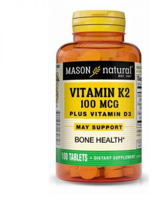 Mason Natural 메이슨내추럴 비타민K2 플러스 비타민D3 100mcg 100 태블릿 비타민D 영양제, 1개, 100정 - 쿠팡
