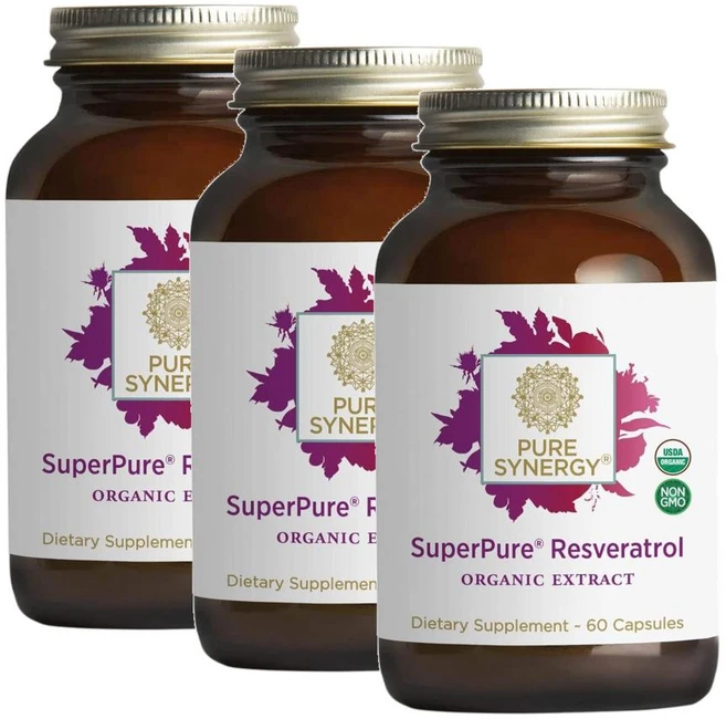 퓨어시너지 슈퍼퓨어 레스베라트롤 캡슐 PURE SYNERGY SuperPure Resveratrol Extract, 3개, 60정 - 쿠팡