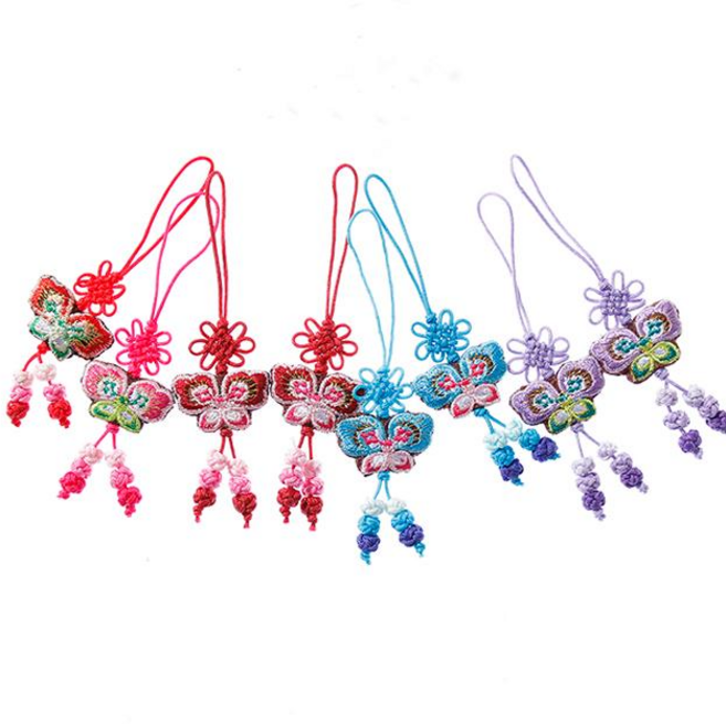 봉봉러브 국화나비매듭 장신구줄 전통매듭 노리개, 사각꽃매듭x10개