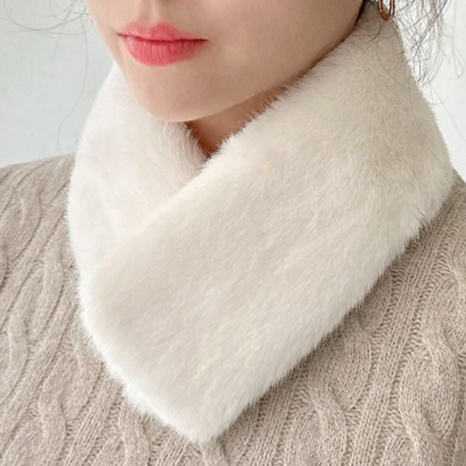 베리룸 여성 쁘띠 목도리 페이크 밍크