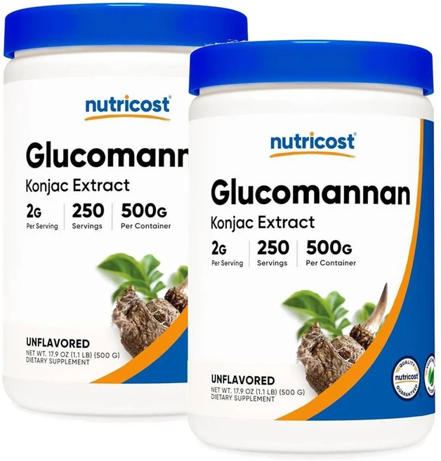 뉴트리코스트 글루코만난 곤약 추출물 Nutricost Glucomannan, 2개, 500g - 쿠팡