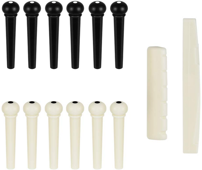 통기타 브릿지핀 너트 새들 14개 세트, 1개