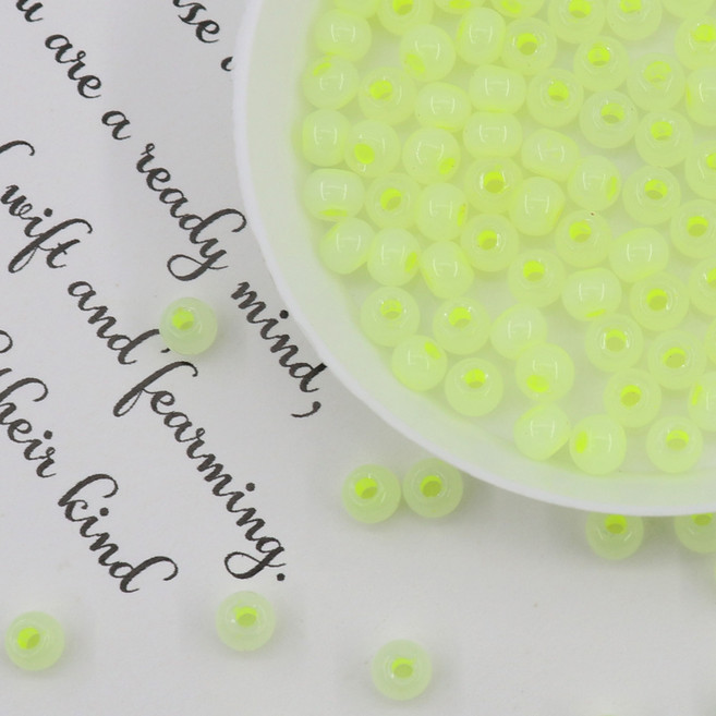 시드 비즈 캣츠아이 4mm 유리 글라스 공예 재료 팔찌 만들기, 1세트, 형광펜