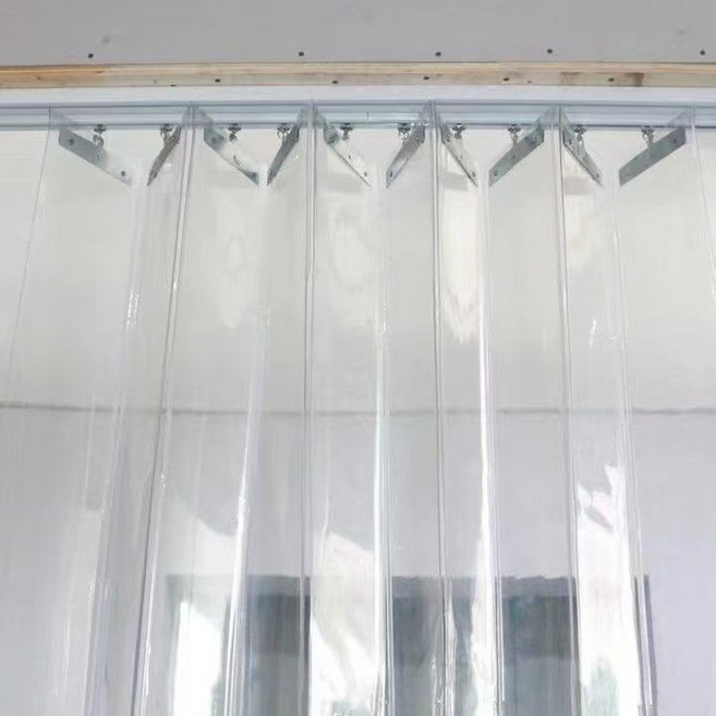 透明推拉防風門簾 PVC隔斷塑料簾 商用擋風空調簾, 1個, 定制2.0厚 折疊簾 直拍發10厘米龍骨, 定制2.0厚 折疊簾 直拍發10厘米龍骨