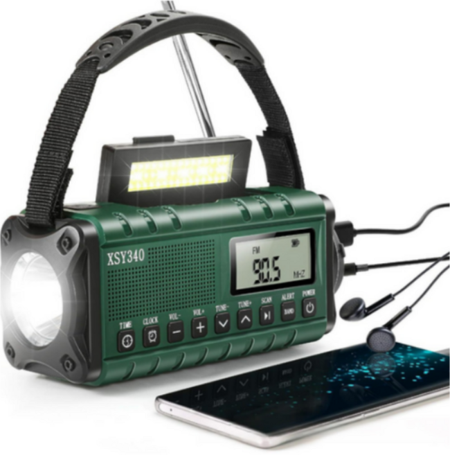 이누아 비상라디오 유선라디오fm 수동충전기 자가발전라디오 자가발전손전등 재난라디오 라디오 자가발전 자가손전등, 녹색