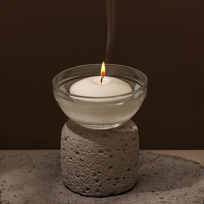 빅 플로팅 양초 7x4Cm, 1개, 97g, 01 미색(아이보리)