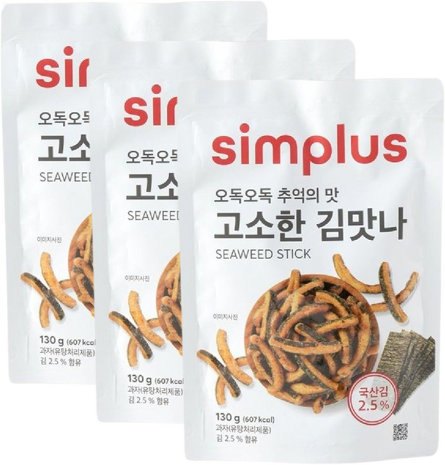 홈플러스 오독오독 추억의 맛 고소한 김맛나, 3개, 130g