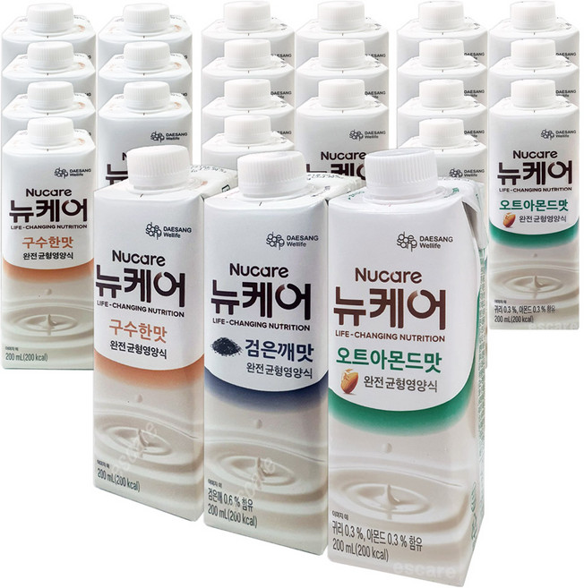 뉴케어 구수한맛+검은깨맛+오트아몬드맛, 24개, 200ml