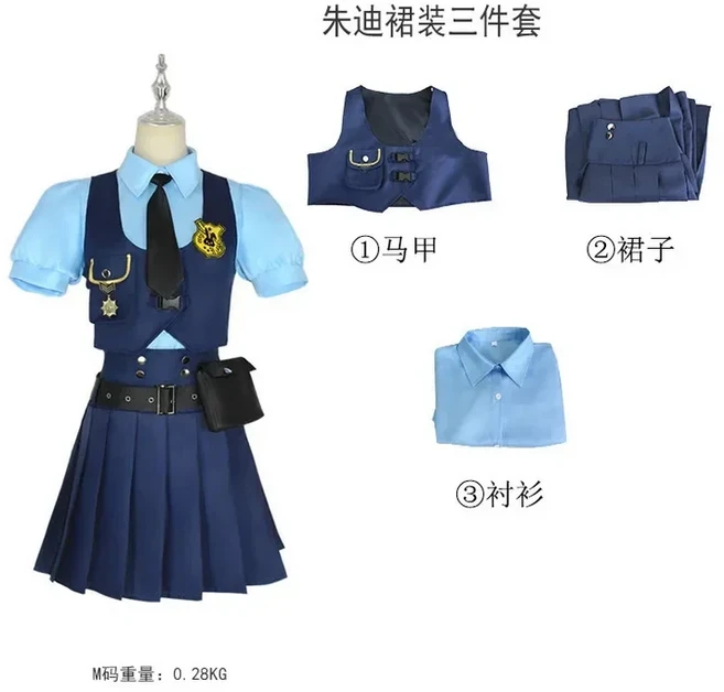 올스토어 Zootopia Judy Rabbit 코스프레 의상 애니메이션 피규어 닉 폭스 우디 만화 토끼 경찰관 할로윈, 03 XL, 06 suit 1