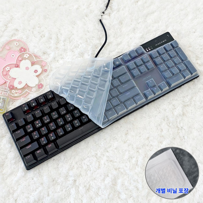 앱코 HACKER K560 키스킨 기계식 키보드 실리콘 덮개 커버, 투명, 1개