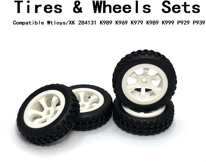Wltoys XK K989-49 휠 림 허브 타이어 포함 284131 1/28 RC 자동차 예비 부품, 01 K989 Tires