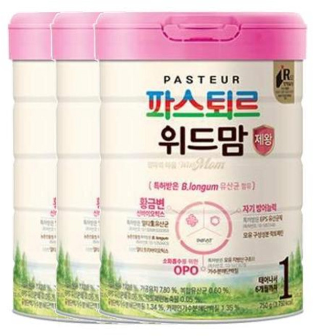 롯데웰푸드 파스퇴르 위드맘 제왕 1단계 3캔 + 제왕 베이비 생유산균, 1개