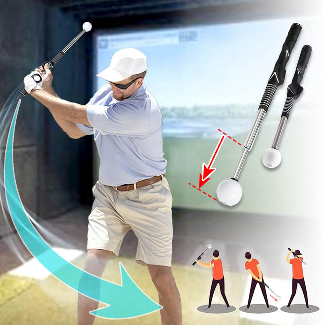 깔끔더하기 실내용 골프 스윙 연습기 임팩트 향상 도구, 1개, 블랙