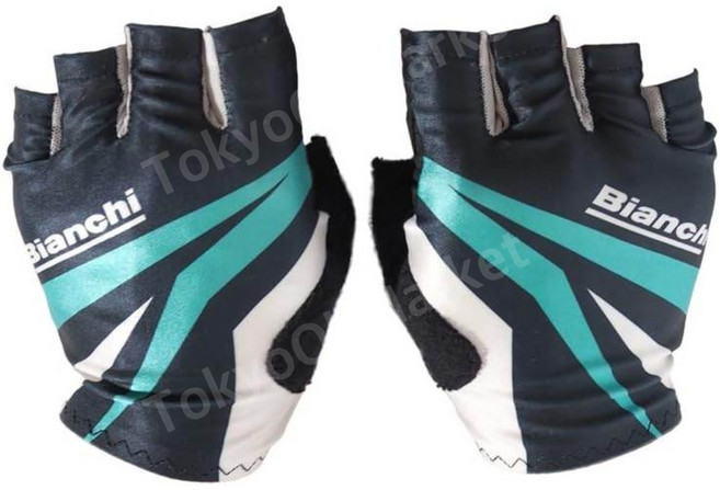 BIANCHI 비앙키 썸머 글로브 베이직 5컷 자전거 장갑, 1개, 블랙