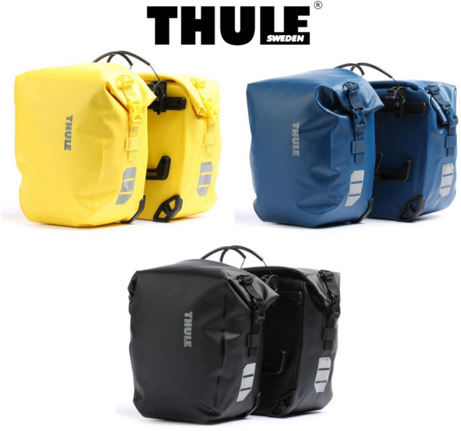 툴레 쉴드 패니어 자전거 가방 여행가방 짐받이 13L 2개(좌우세트) 블랙, 옐로우