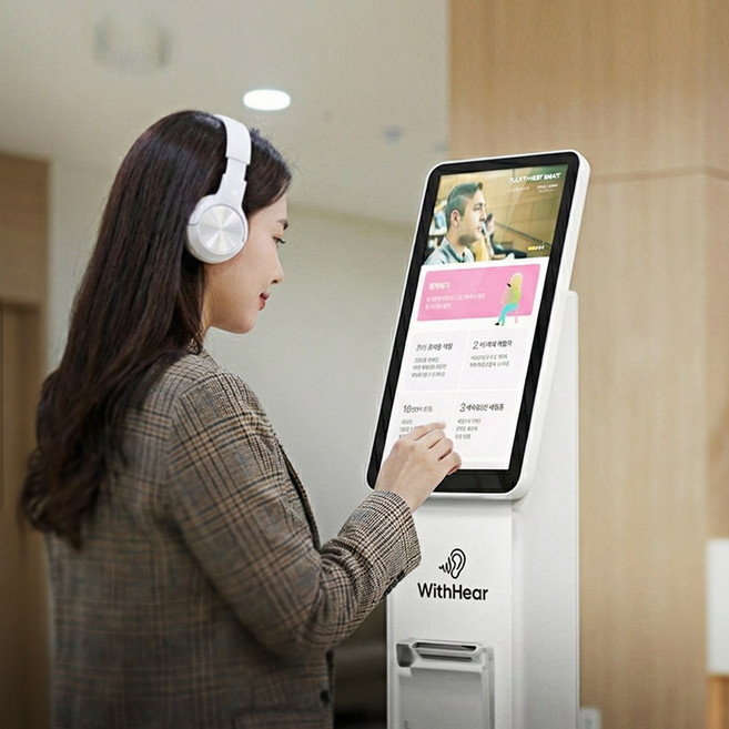 피에스플러스 AI 셀프 청력 측정기 키오스크 난청 이명 검사기 보건소 군부대 헬스케어, 1개, 1개입