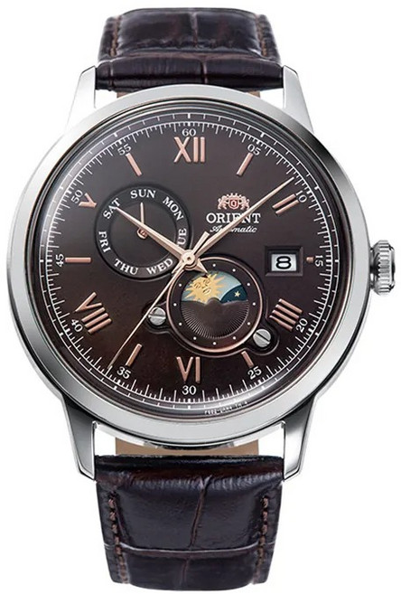 ORIENT 東方錶 RA-AK0804Y 日月相機械腕錶 42mm 棕面