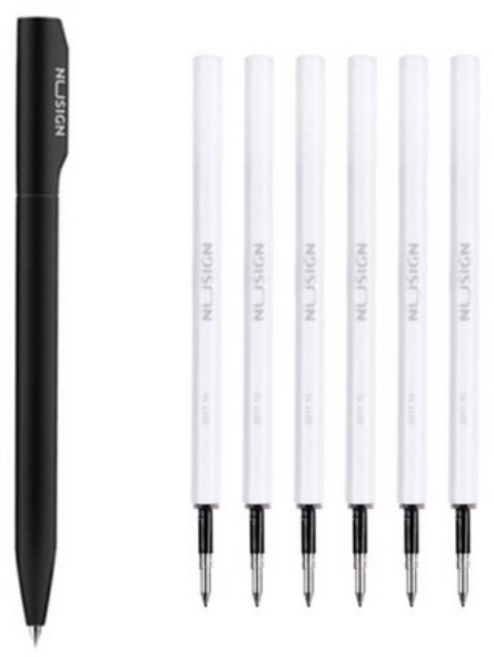 델리 모던 슬림 심플 522볼펜 0.5mm + 555리필심 6p, 랜덤발송 (볼펜+리필심), 9세트